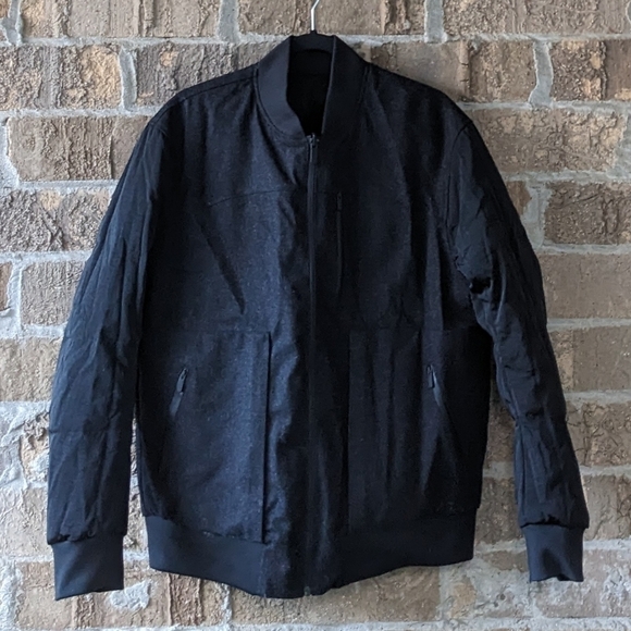 NWOT Lululemon Roam Far Wool Bomber Black Heathered Black Size 10 - Picture 9 of 14